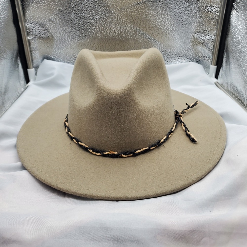 Brixton Messer Western WOOL Sand Color Fedora HAT Womens Nordstrum Medium New - Picture 2 of 10